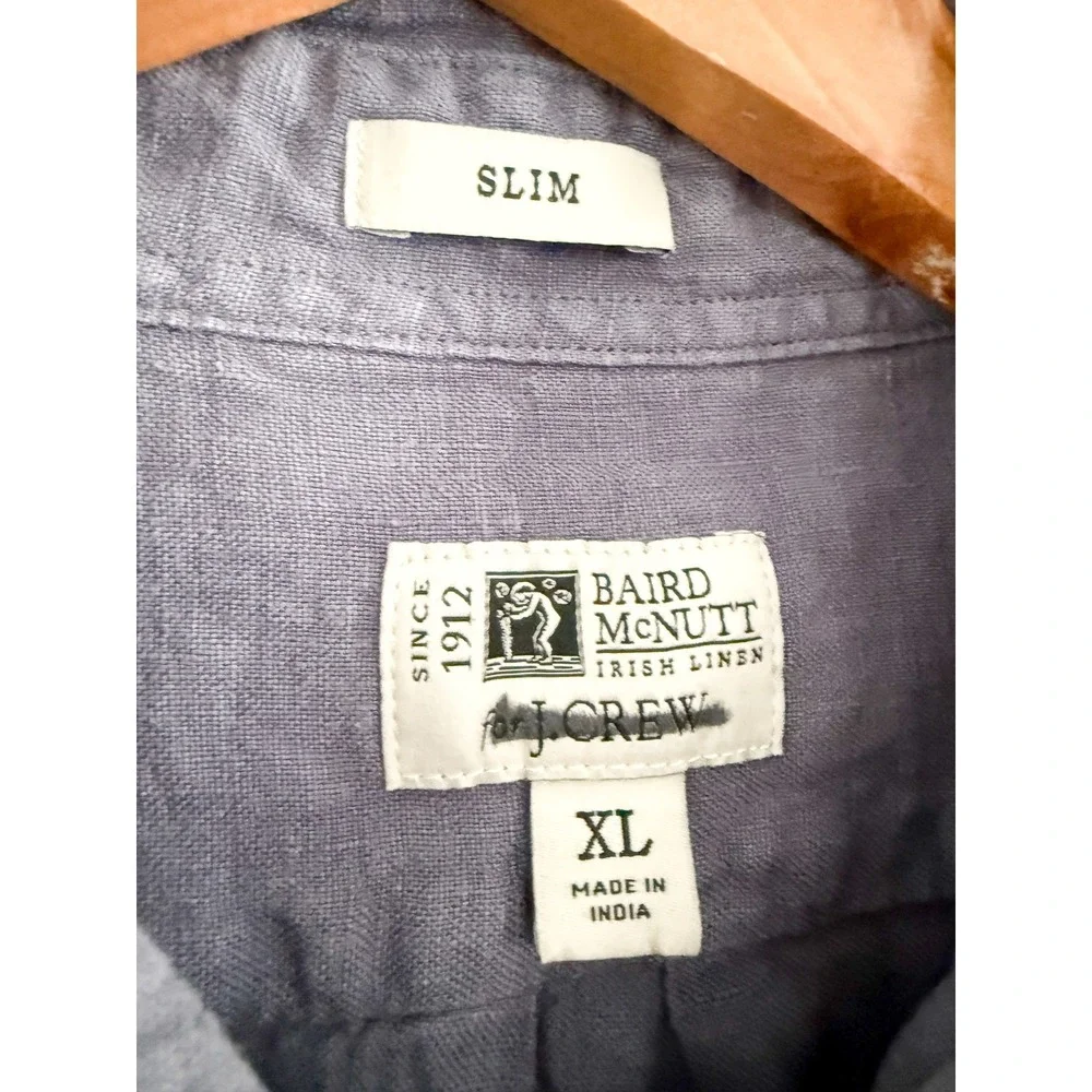 J.Crew | Baird McNutt Irish Linen Shirt in Faded Indigo Blue | Sz XL